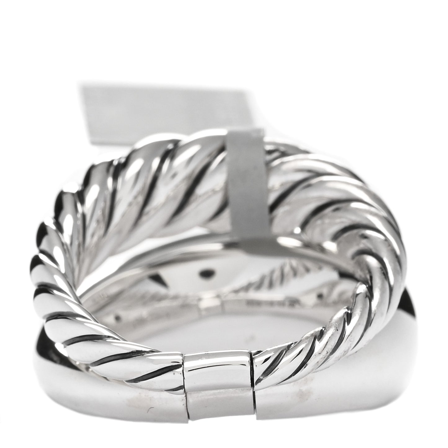 Sterling Silver 17mm Pure Form Two Row Ring 53 6.5