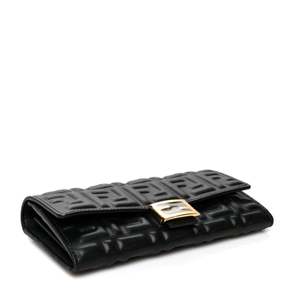 Fendi Nappa Matisse FF Embossed Continental Wallet Black 4 of 9