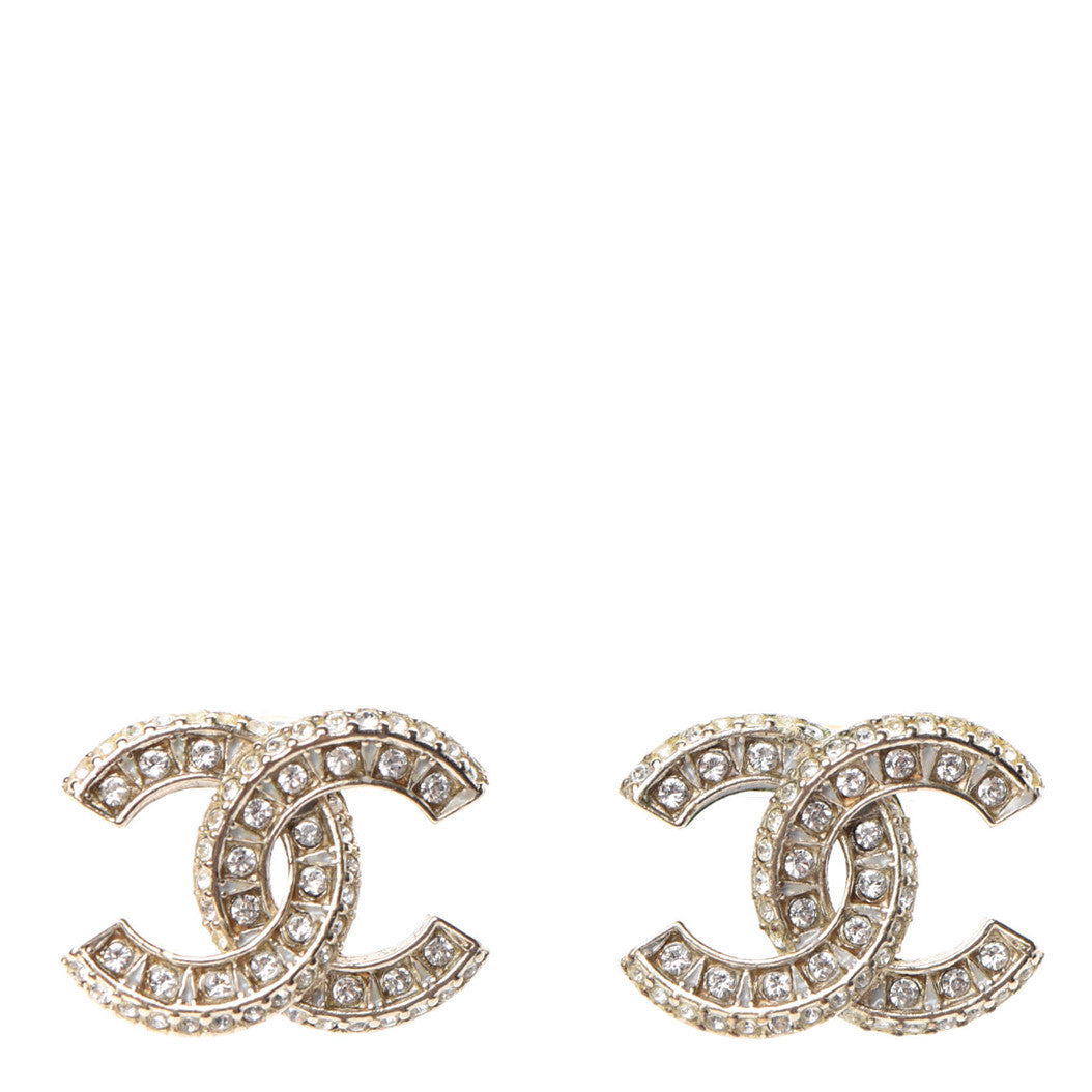 Crystal Timeless CC Earrings Light Gold