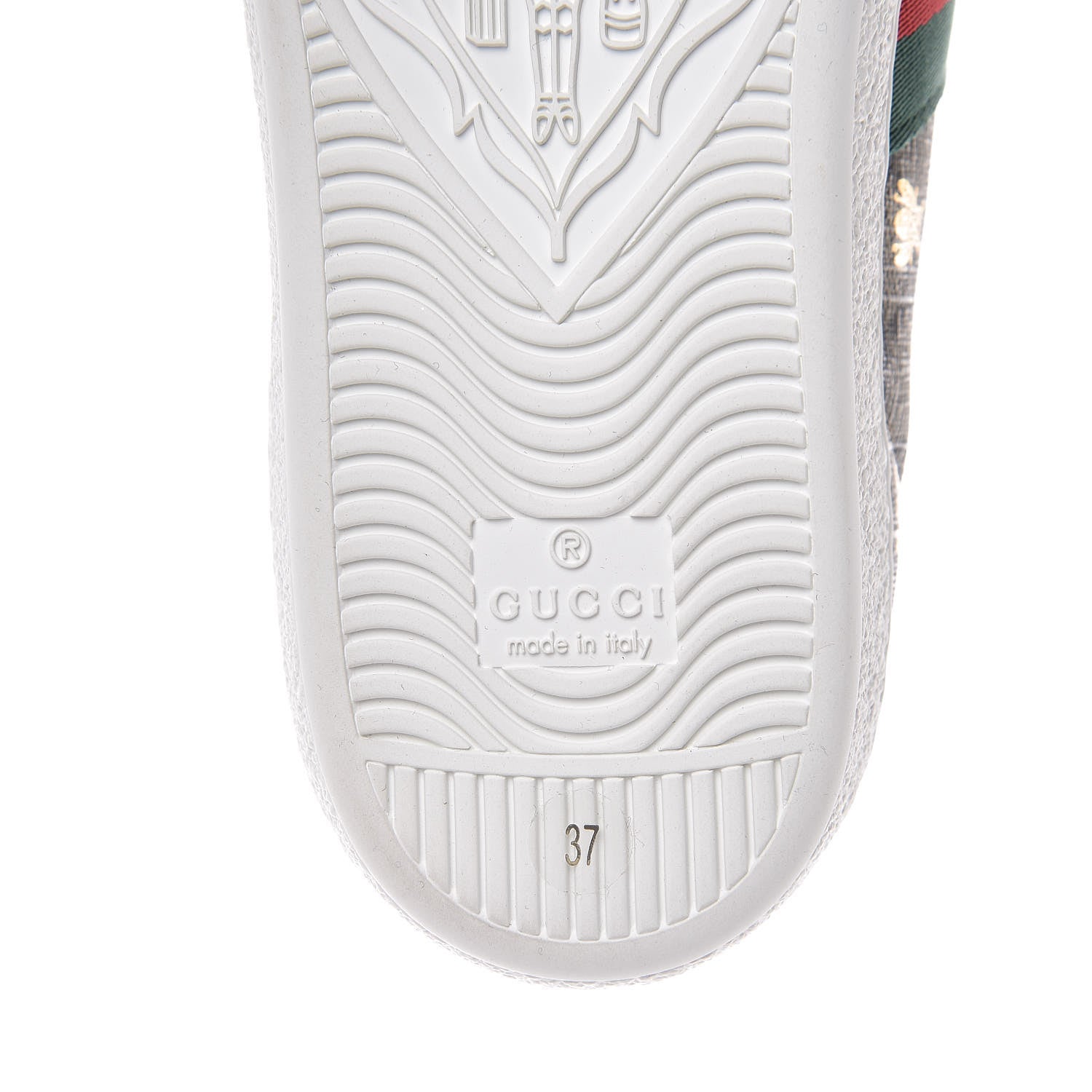 Gucci GG Supreme Monogram Bees Ayers Web Womens Ace Sneakers 37 Beige Oro Green Red 8 of 11
