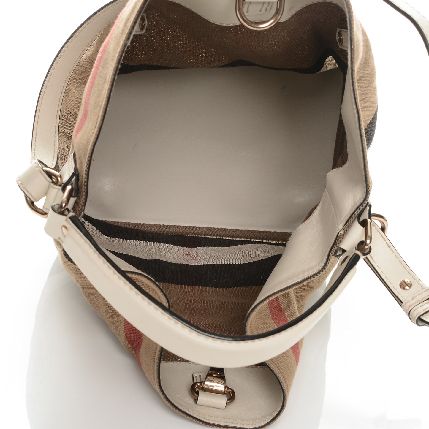 Canvas Mega Check Medium Susanna Hobo White