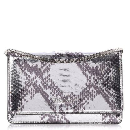 Givenchy Metallic Python Pandora Chain Wallet Silver 1 of 9