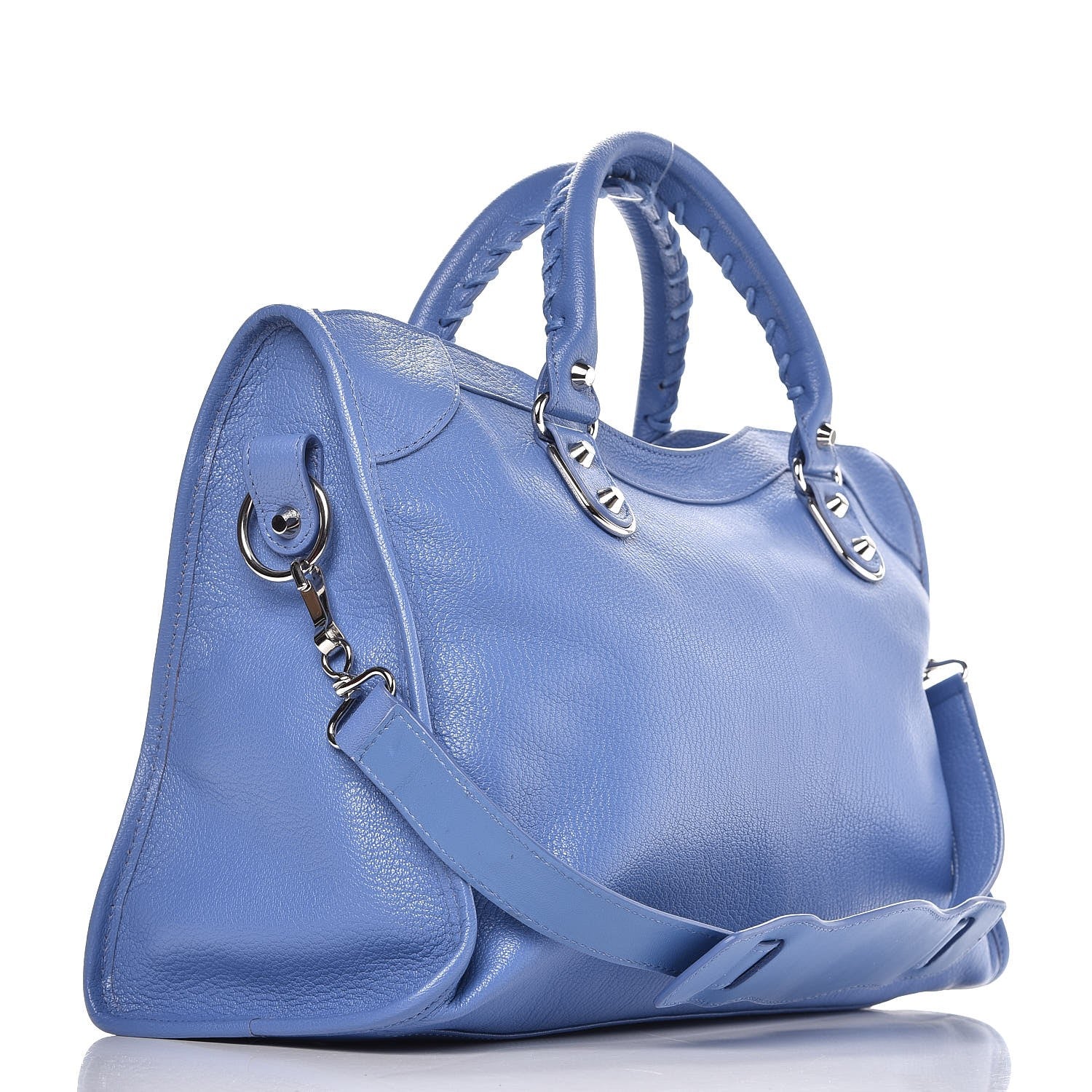 Balenciaga Chevre Silver Metallic Edge Hardware City Bleu Bleuet 4 of 8