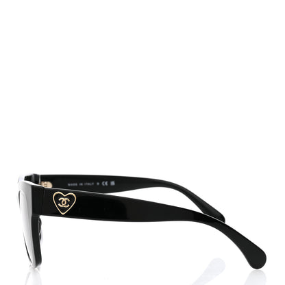 Chanel Acetate Square CC Heart Sunglasses 5478-A Black 3 of 8
