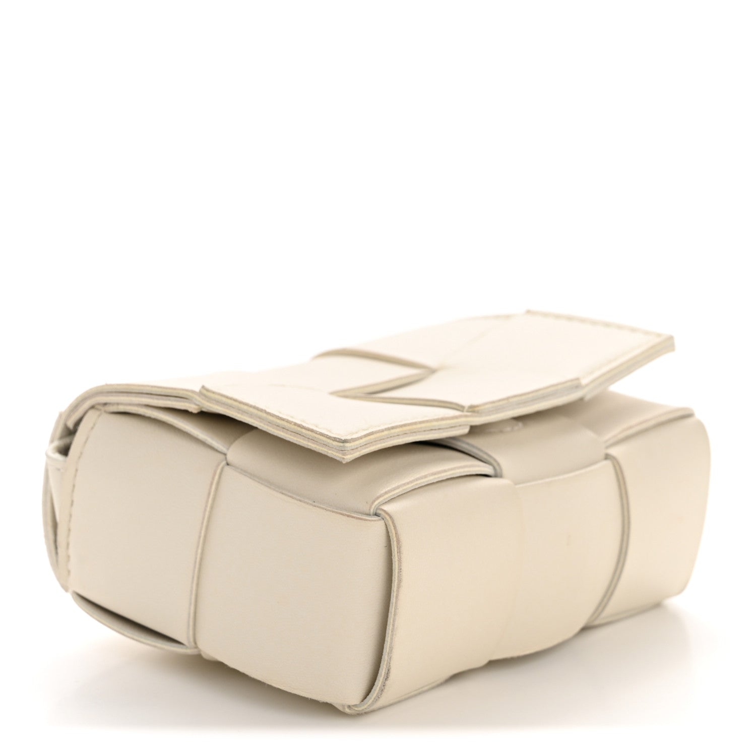 Bottega Veneta Lambskin Maxi Intrecciato Extra Mini Cassette Crossbody Bag White 4 of 11