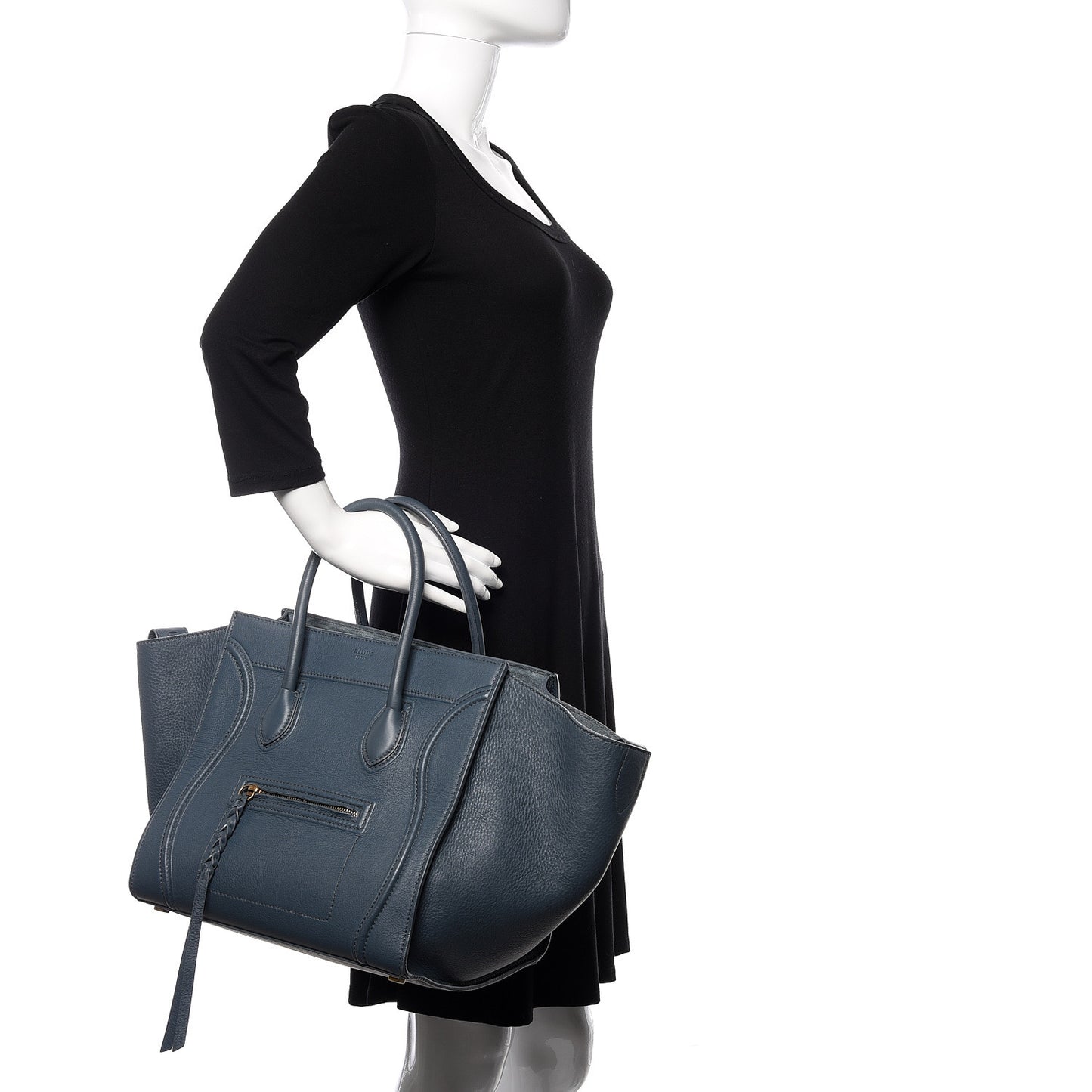 Supple Calfskin Medium Phantom Luggage Blue