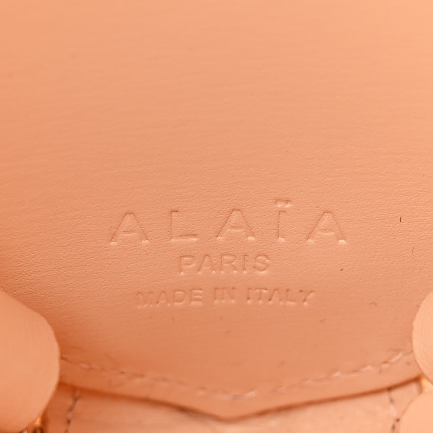 Alaia Calfskin Le Coeur Bag Peche 6 of 9