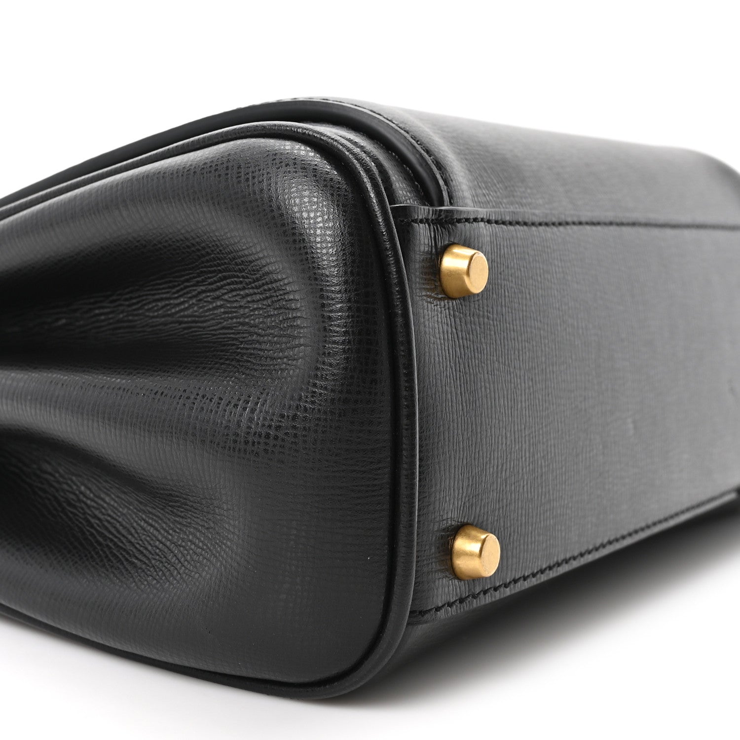 Valentino Garavani Grainy Calfskin Rockstud Medium Alcove Top-Handle Bag Black 8 of 9