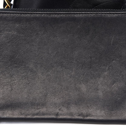 Chanel Lambskin CC Stitched Drawstring Bucket Bag Black 10 of 16