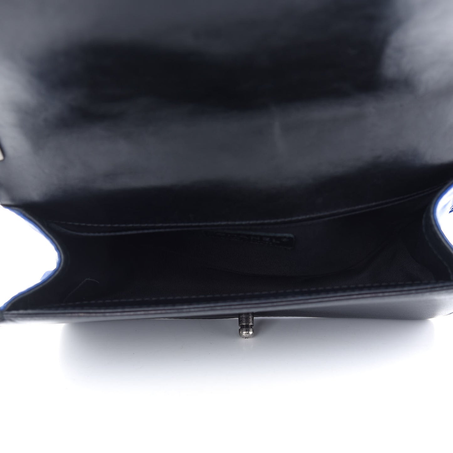 Lambskin Quilted Medium Boy Flap Black Blue