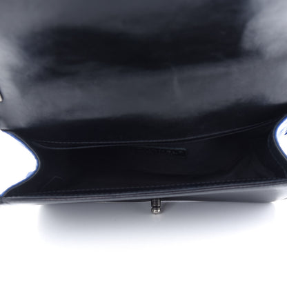 Chanel Lambskin Quilted Medium Boy Flap Black Blue 4 of 7