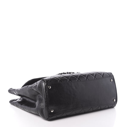 Chanel Glazed Calfskin Quilted Large CC Delivery Tote Black 4 of 10