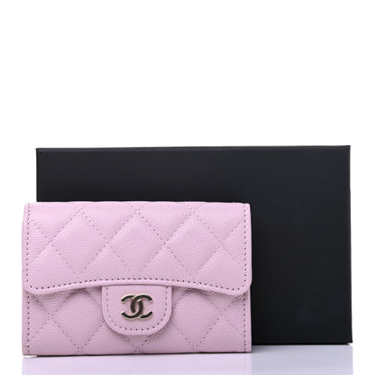 Chanel Caviar Quilted Flap Card Holder Wallet Light Pink 9 of 9