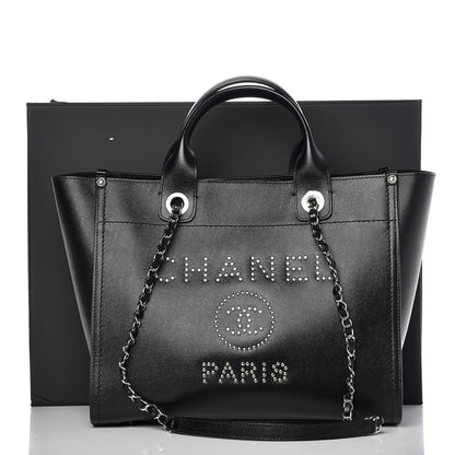 Chanel Caviar Small Studded Deauville Tote Black 9 of 9