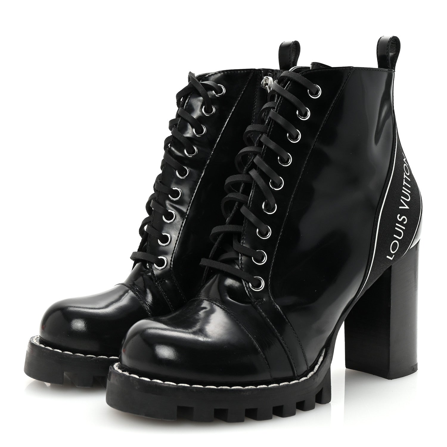 Louis Vuitton Glazed Calfskin Star Trail Ankle Boots 39 Black 4 of 8