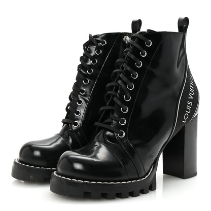 Louis Vuitton Glazed Calfskin Star Trail Ankle Boots 39 Black 4 of 8