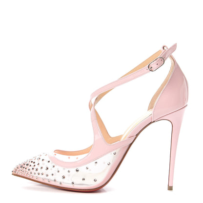 Christian Louboutin Rete Twistissima Strass100 Pumps 37.5 Vintage Rose 1 of 8