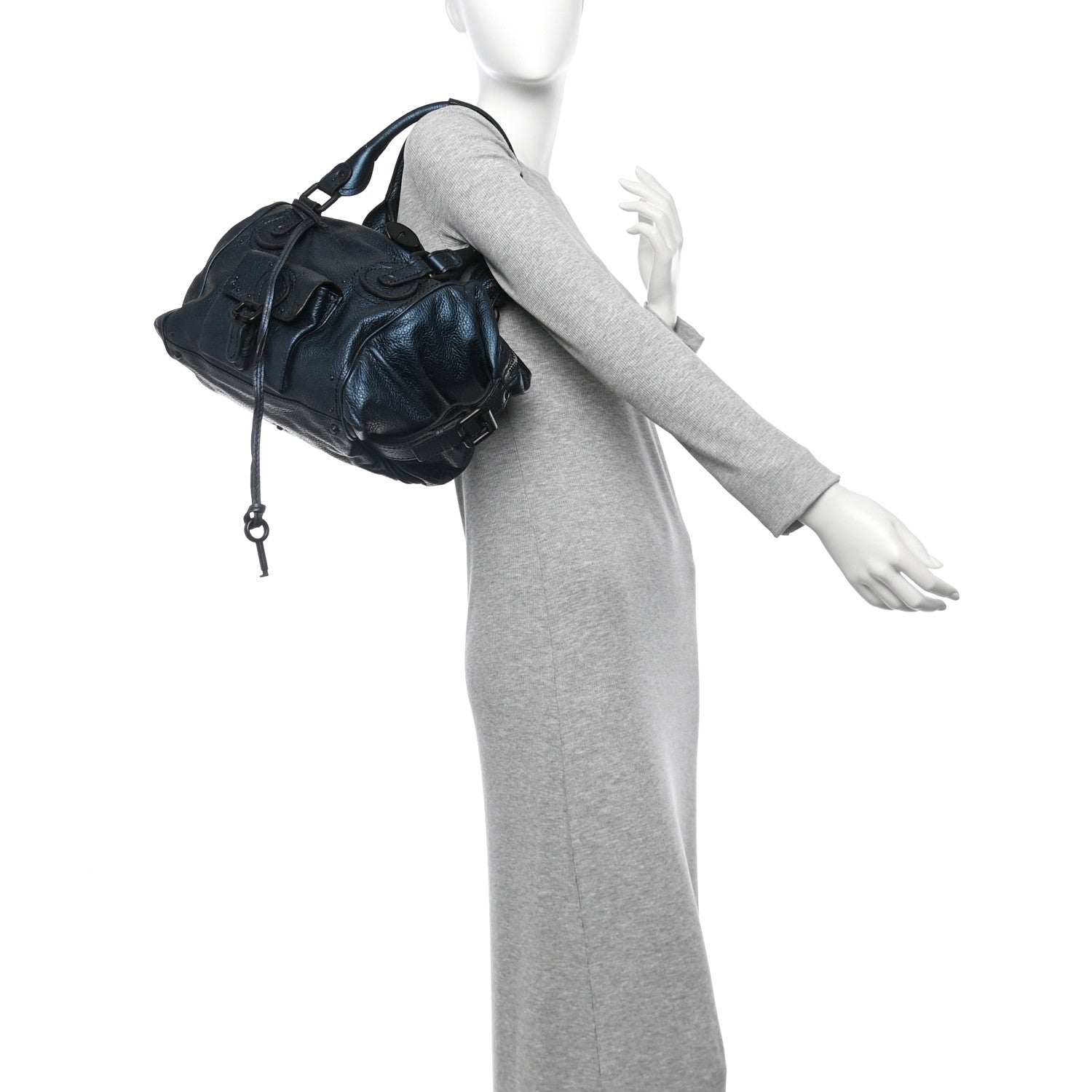 Chloe Calfskin Paddington Front Pocket Tote Bleu Nuit 2 of 10