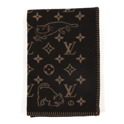 Louis Vuitton Wool Cashmere Catogram Small Blanket Brown 1 of 3