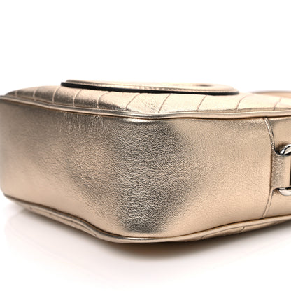 Gucci Metallic Sakai Be Green Calfskin Diagonal Stitched Small Blondie Shoulder Bag Golden Beige 10 of 10