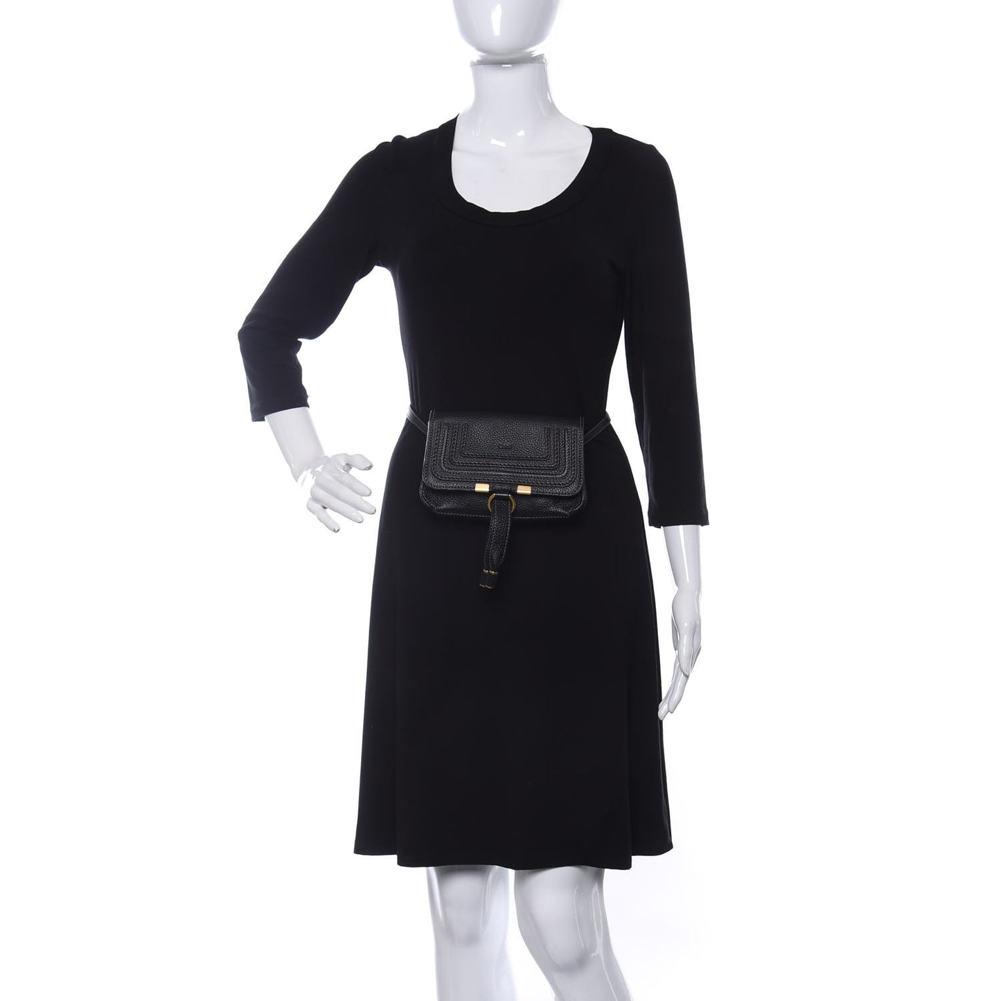 Calfskin Marcie Convertible Belt Bag Black