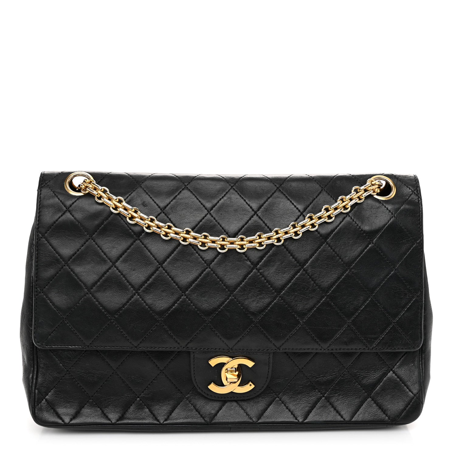 Chanel Lambskin Quilted Medium Double Flap Bijoux Chain Black 1 of 11