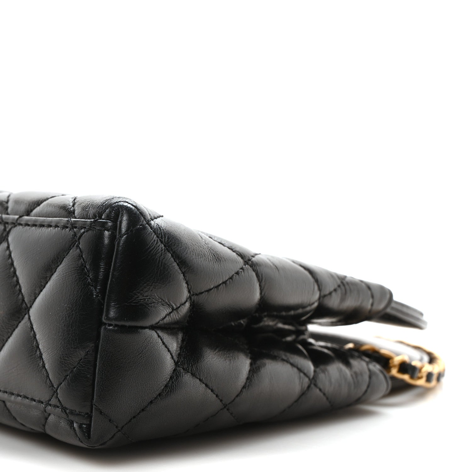 Chanel Shiny Aged Calfskin Quilted Nano Kelly Shopper Black 10 of 11