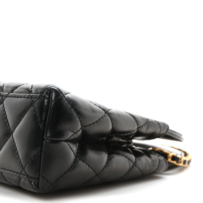 Chanel Shiny Aged Calfskin Quilted Nano Kelly Shopper Black 10 of 11
