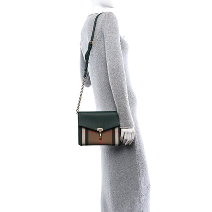 Burberry Derby Calfskin House Check Small Macken Crossbody Bag Vintage Green 2 of 10