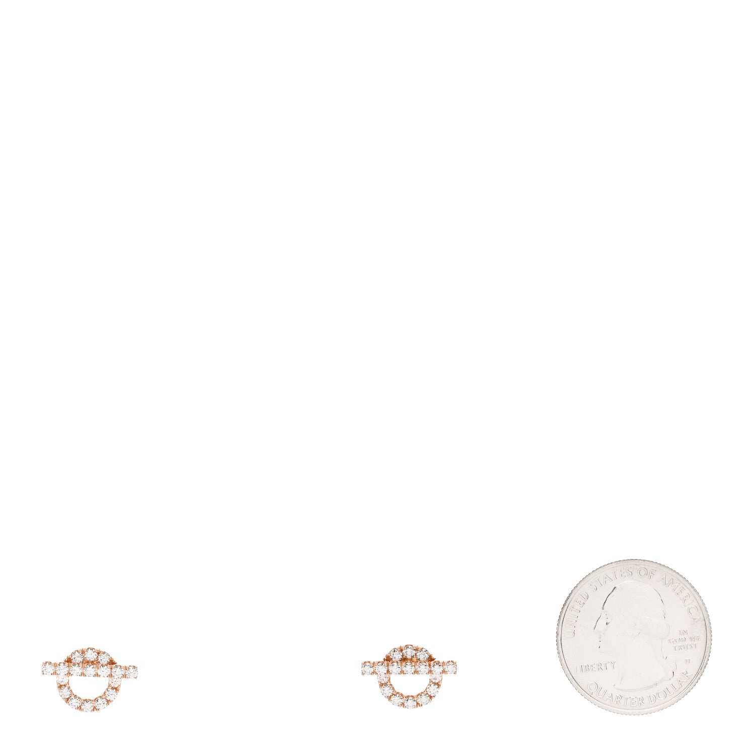 Hermes 18K Rose Gold Diamond Finesse Earrings 2 of 4