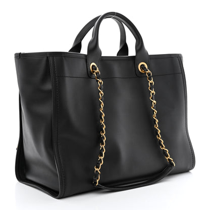 Chanel Calfskin Medium Deauville Tote Black 3 of 13