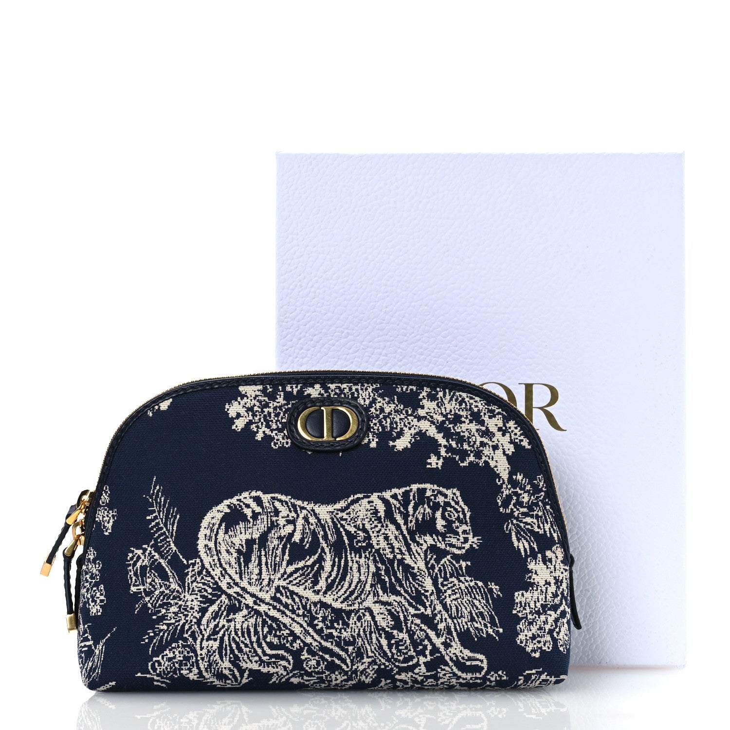 Christian Dior Embroidered Toile De Jouy 30 Montaigne Cosmetic Pouch Blue 9 of 9