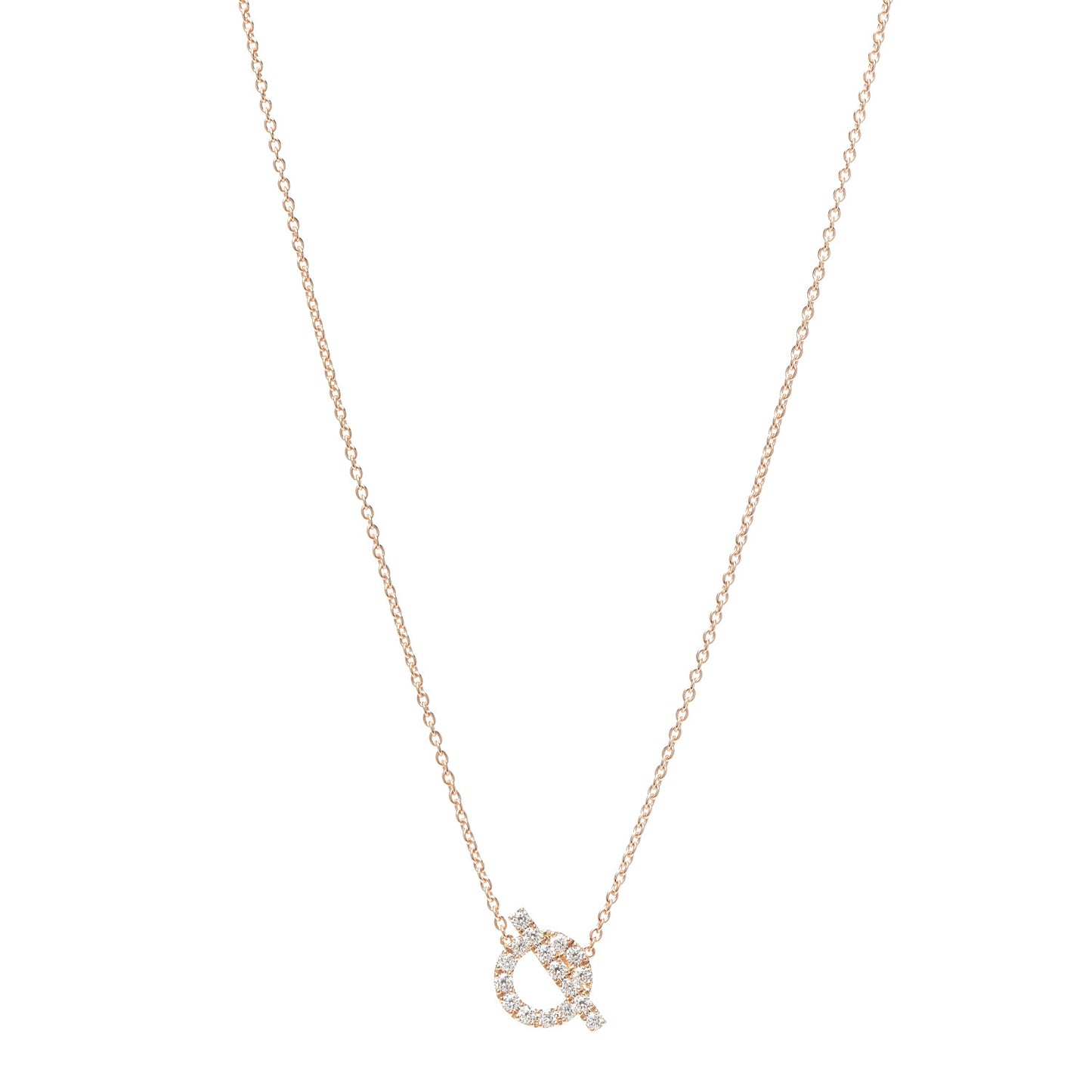 18K Rose Gold Diamond Finesse Pendant Necklace