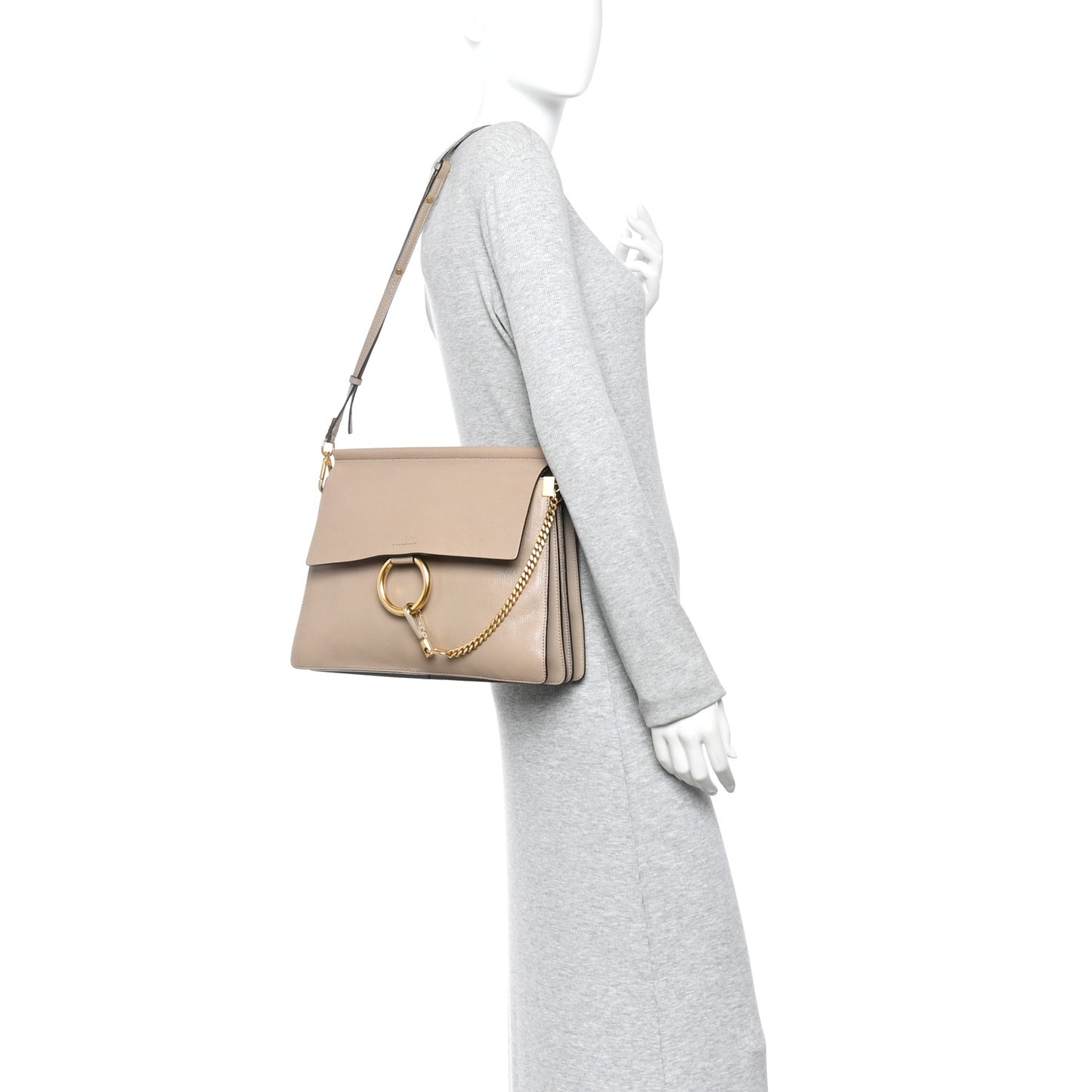 Goatskin Medium Faye Shoulder Bag Motty Grey