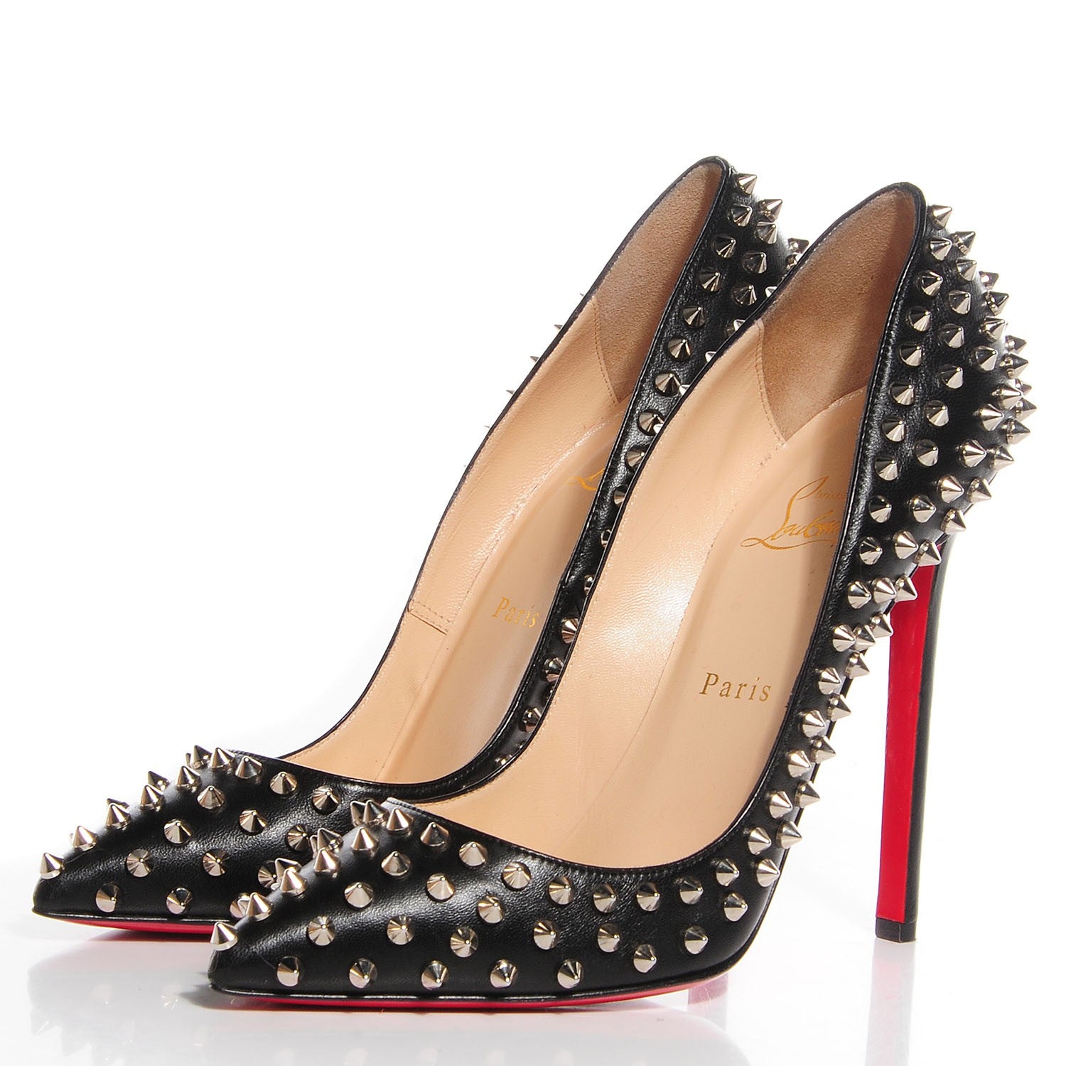 Christian Louboutin Nappa Pigalle Spikes 120 Pumps 39 Black 3 of 6