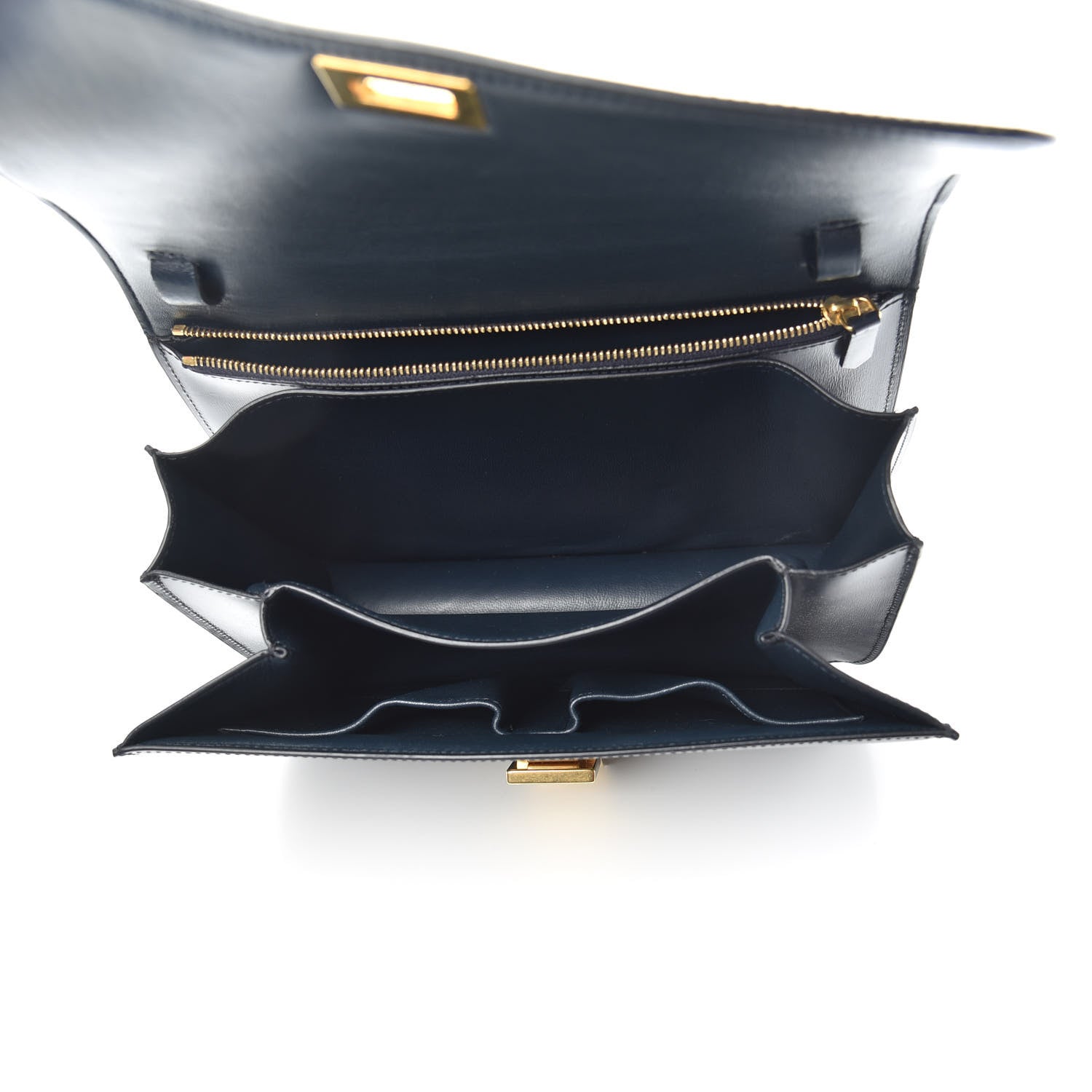 Celine Box Calfskin Medium Classic Box Flap Bag Navy 5 of 8