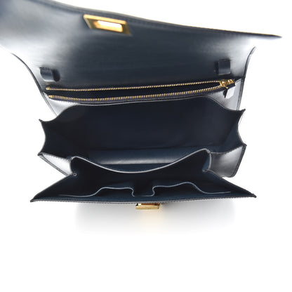 Celine Box Calfskin Medium Classic Box Flap Bag Navy 5 of 8
