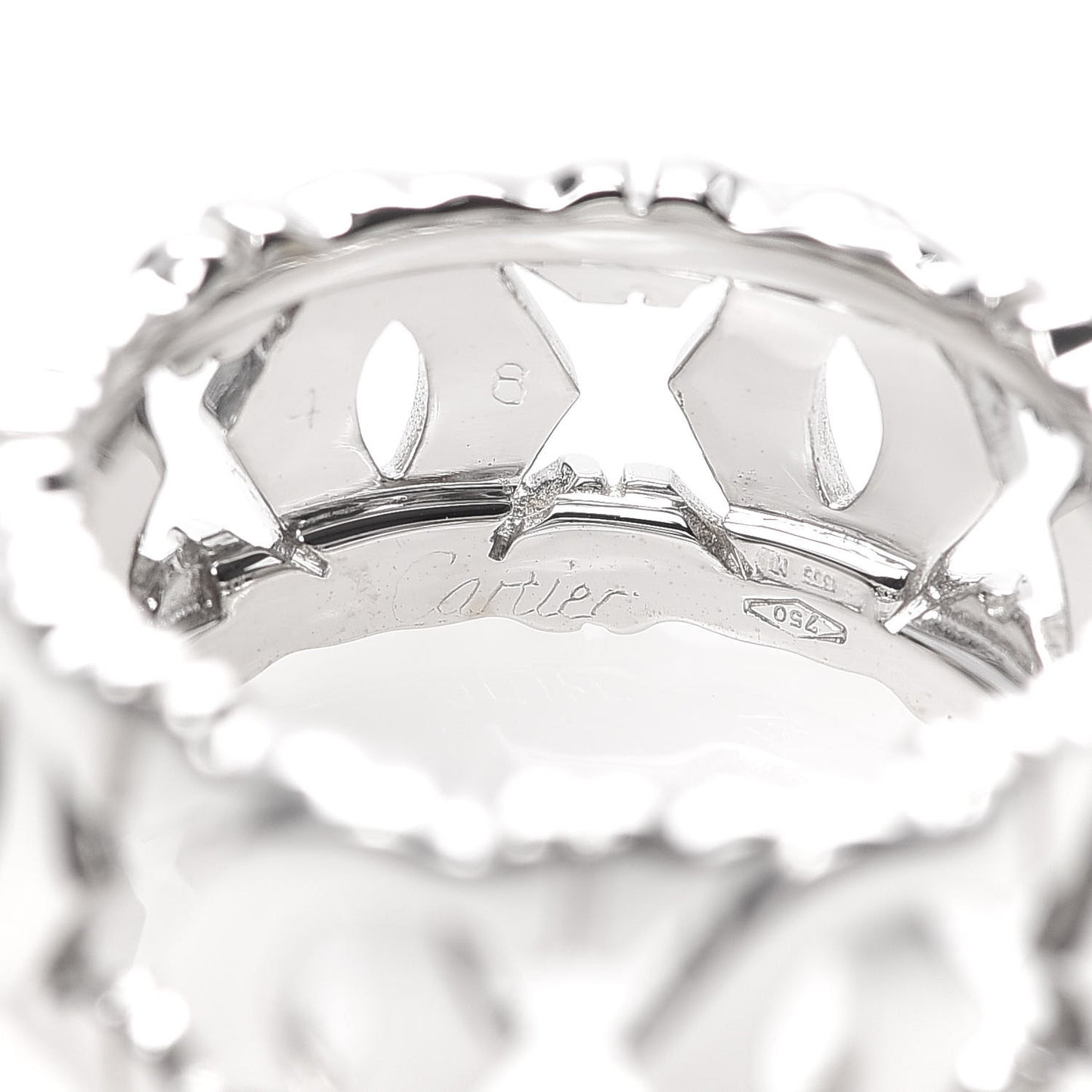 18K White Gold Entrelaces Ring 48 4.5