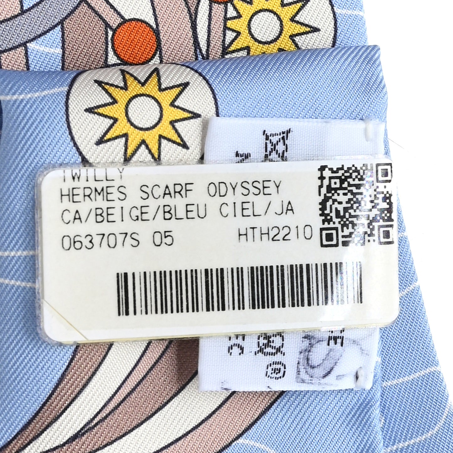 Silk Odyssey Twilly Beige Bleu Ciel Jaune Vif