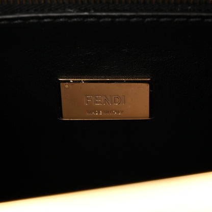 Fendi Vitello Tahiti Burro Medium Peekaboo Iconic Essentially Satchel Tortora Black 6 of 13