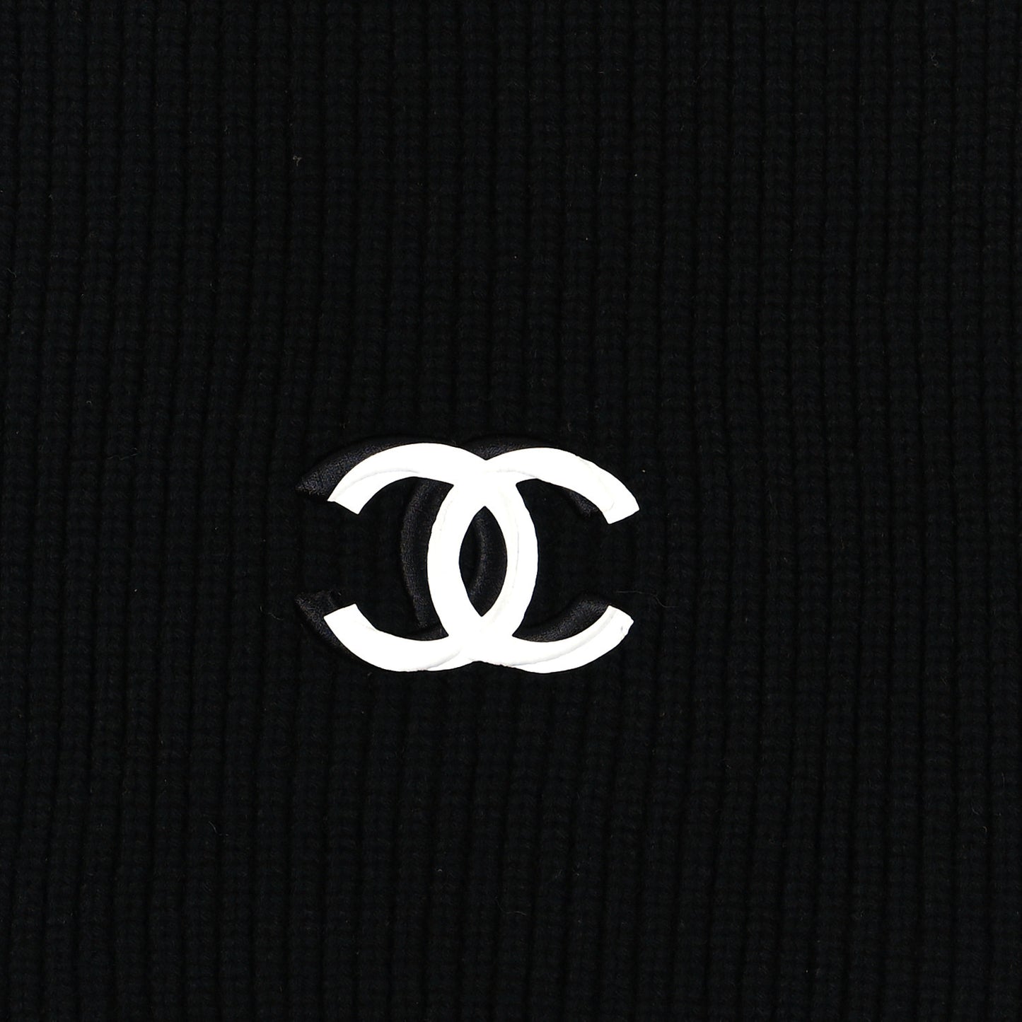 Wool Cashmere CC Scarf Black White