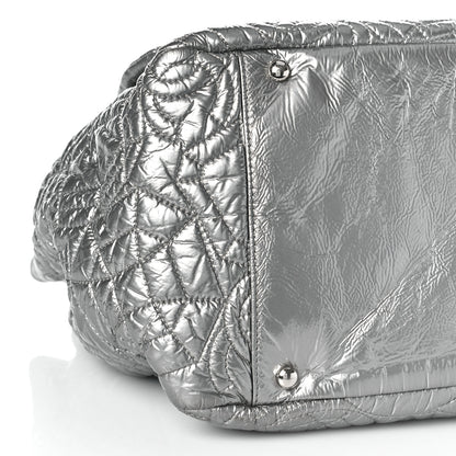 Chanel Vinyl Graphic Edge Accordion Flap Bag Silver 8 of 9