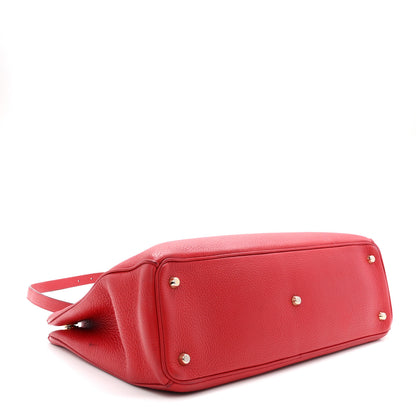 Christian Dior Calfskin Medium Diorissimo Tote Red 4 of 12