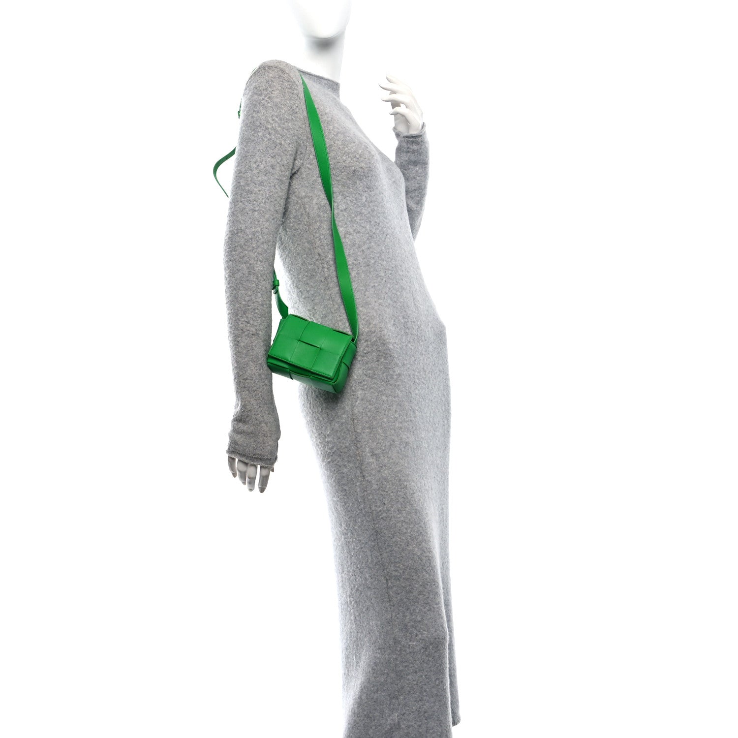 Bottega Veneta Lambskin Maxi Intrecciato Extra Mini Cassette Crossbody Bag Parakeet 2 of 9