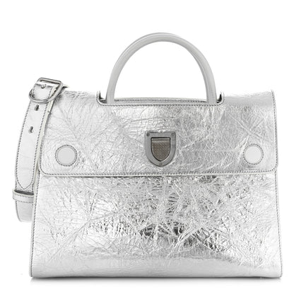 Christian Dior Metallic Calfskin Medium Diorever Flap Silver 1 of 8