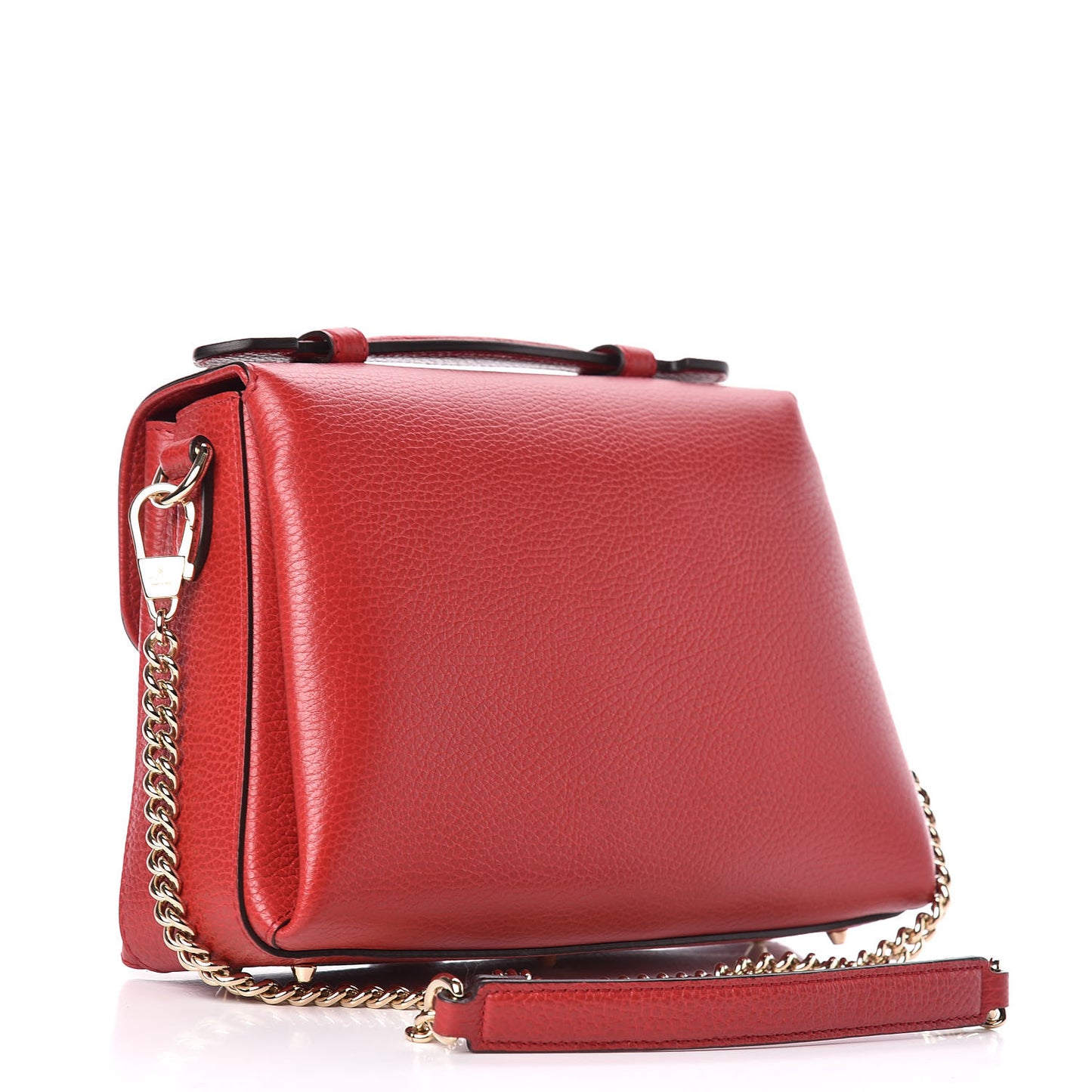 Dollar Calfskin Interlocking G Top Handle Shoulder Bag Red