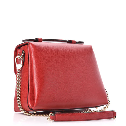 Gucci Dollar Calfskin Interlocking G Top Handle Shoulder Bag Red 3 of 10