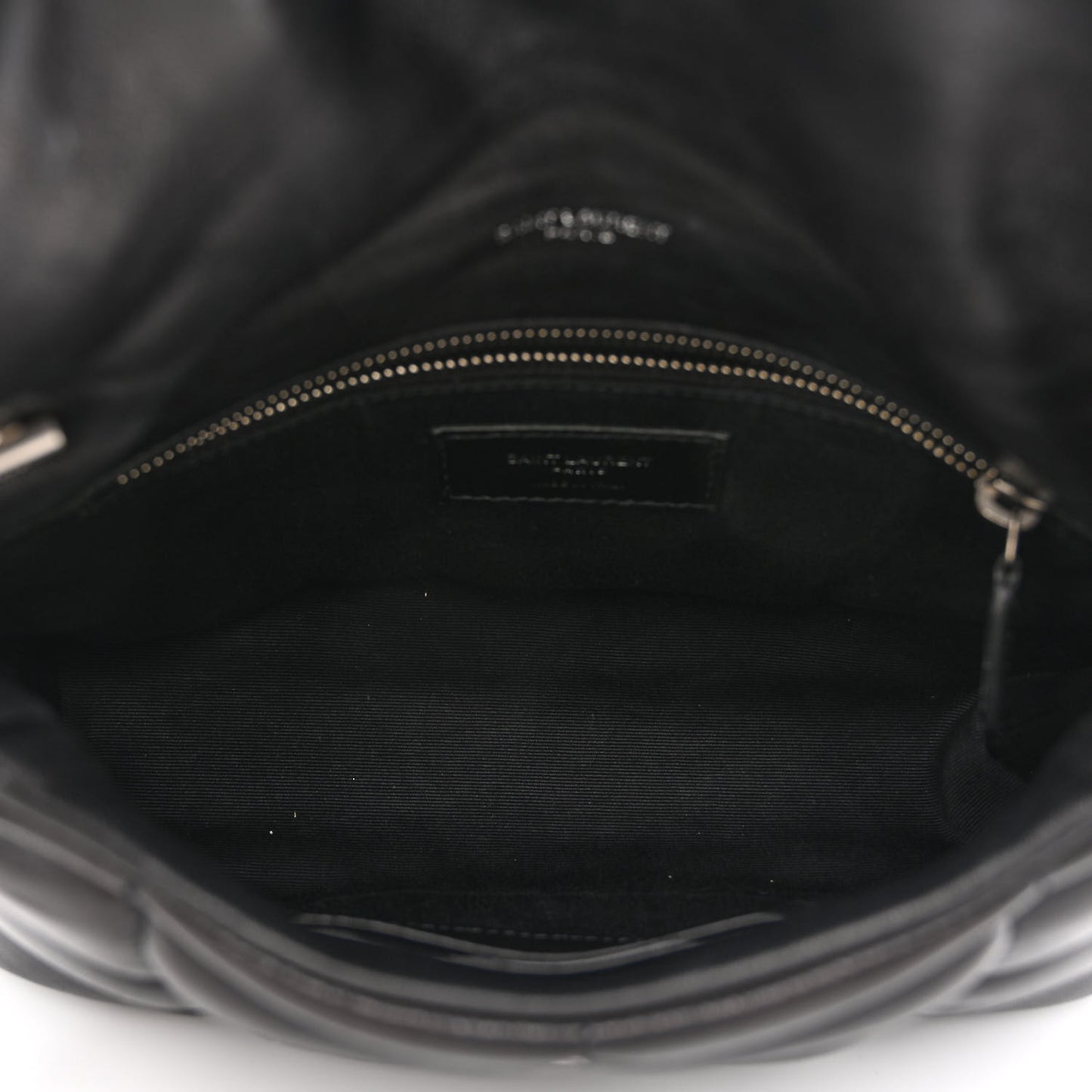 Lambskin Quilted Toy Loulou Puffer Monogram Chain Satchel Black