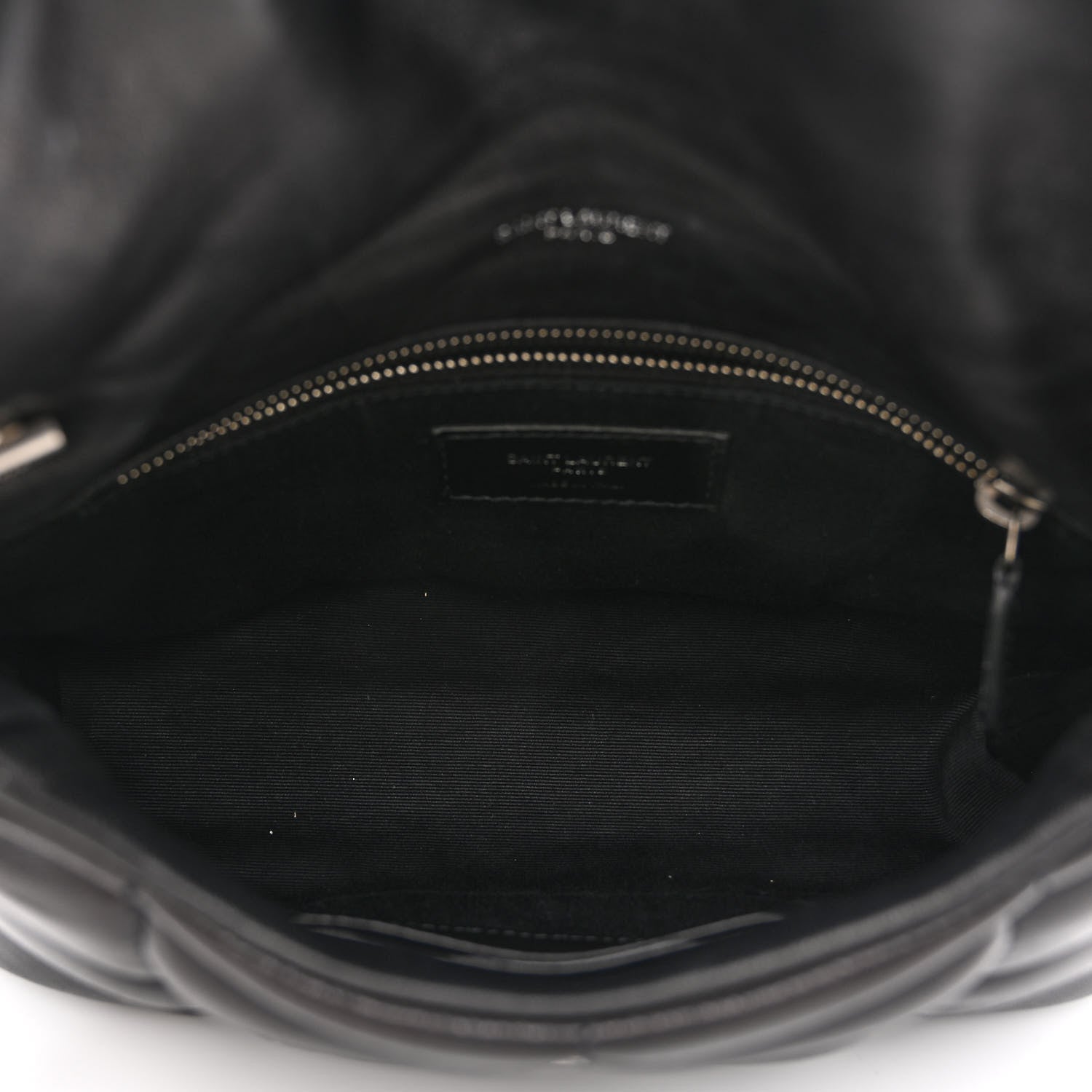 Saint Laurent Lambskin Quilted Toy Loulou Puffer Monogram Chain Satchel Black 4 of 9