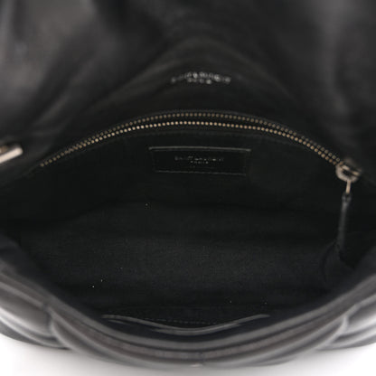 Saint Laurent Lambskin Quilted Toy Loulou Puffer Monogram Chain Satchel Black 4 of 9